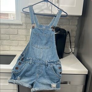 COPY - Denim Overalls with Distressed Details